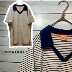 美品 PUMA GOLF プーマ ゴルフ ポロシャツ スキッパー M Vネック
