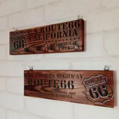 【ハンドメイド】ルート66の浮造りサインボード024