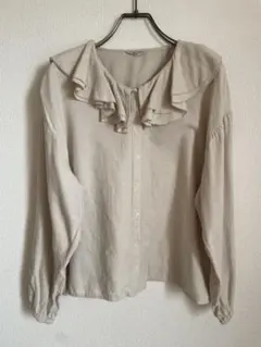 サマンサモスモス 襟二重フリル長袖ブラウス