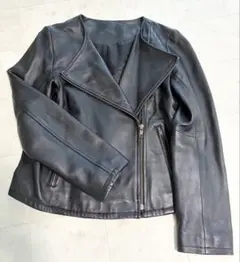 ナチュラルビューティーベーシック 本革レザーライダースジャケット 黒 M