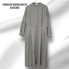 ミントグリーン系バンドカラー フレアワンピース 長袖 サイズ1