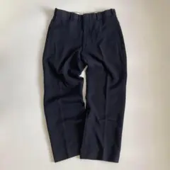 90s~ ヴィンテージ レトロ 古着 ノータックスラックスパンツ ネイビー 紺色