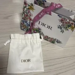 Dior 花柄ショップ袋とポーチセット ギフトバッグ リボン