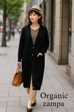 ★Organic zampaブラック ロングカーディガン Mのサムネイル