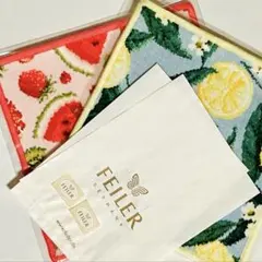 新品未使用品　フェイラーのタオルハンカチ フルーツポプリとレモンと葉柄です♪