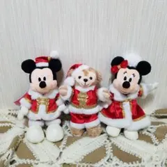 タグ付　ミッキー&ミッキー&ダッフィー　クリスマス　ぬいぐるみ　バッチ　匿名発送