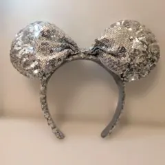 シルバー スパンコール ミニー　カチューシャ