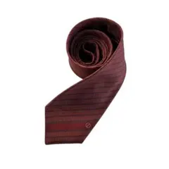 dunhill ダンヒル ネクタイ レッド シルク イタリア製 ストライプ ロゴのサムネイル