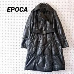 エポカ リアルダウン トレンチコート ベルト付き ブラック（40）光沢 美品のサムネイル