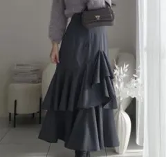 GRL アシンメトリーティアードマーメイドスカート［Ws03］