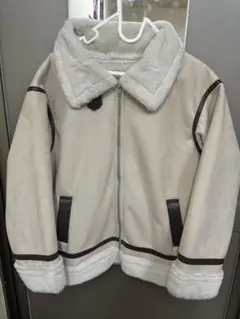 クリーム色 フェイクファー ムートンコート