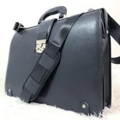 【美品 2way オールレザー 本革】ミラショーン　ダレスバック　自立　黒のサムネイル