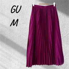 GU ジーユー プリーツロングスカート ミディ丈 綺麗め 紫 M