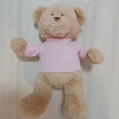 ベージュのテディベア　ピンクTシャツ　ガンド（GUND）