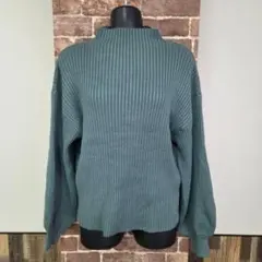 clear　クリア　ニット　グリーン　セーター　ハイネック　長袖　フリーサイズ