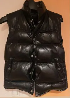 美品□schott レザーダウンベスト A224OV 羊革 ブラック 42 - メルカリ