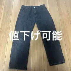 ダークグレー ストレートデニムパンツ