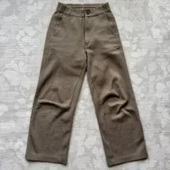 ユニクロU コットンブレンド ワイドパンツ XS 丈短め