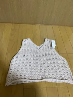 コットン ベージュ　Vネック ビスチェ M サマンサモスモス