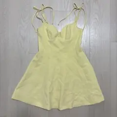 ZARA イエロー　ワンピース　ドレス　キャバドレス
