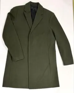 Theory カシミヤ混 チェスターコート (L) カーキ クリーニング済み
