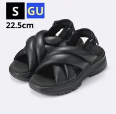 【新品未使用】GU ボリュームソールパフィースポーツサンダル 黒 22.5cmのサムネイル