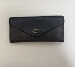 COACH シグネチャー エンベロープ 長財布 ブラウン ブラックのサムネイル