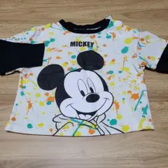 ミッキー　ペイント　長袖Tシャツ