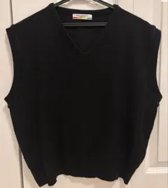 BBALJUNOCHO ブラック Vネック ニットベスト