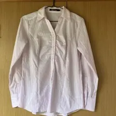 ☆美品☆vivi fleurs 長袖シャツ ピンク ストライプ 9号　リクルートのサムネイル
