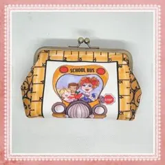 ハンドメイド　がま口ポーチ　ロラライハリス　スクールレディ