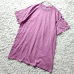 【US古着】ギルダン 無地 半袖Tシャツ M ピンクパープルクルーネックゆるダボのサムネイル