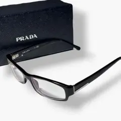 PRADA プラダ メガネ VPR13ZD ブラック 度なし ケース箱付き 美品 PRADA プラダ メガネ VPR13ZD ブラック 度なし ケース箱付き 美品
