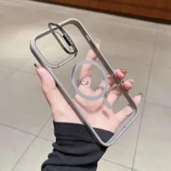 iPhone17pro ケース　Magsafe対応　グレー　シンプル
