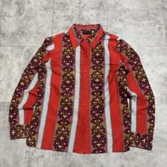 “Agnes b アニエスベー　ストライプ　総柄　長袖シャツ　m