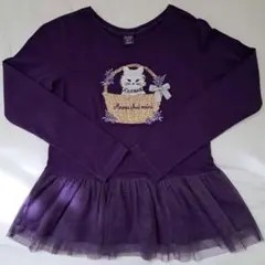 【新品タグ付】ANNA SUI mini 裾ペプラムチュール長袖Tシャツ 140