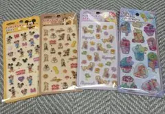 キャラクターシール4パックセット　ぷくぷくシール　ジュエリーパフェシール