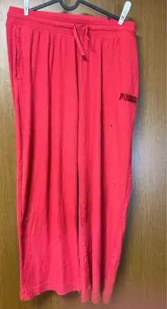 【期間限定‼️】PUMA リブ素材 レッド ジョガーパンツ