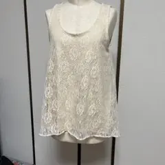 エゴイスト　アイボリー 花柄 レース　 Ａライン　タンクトップ