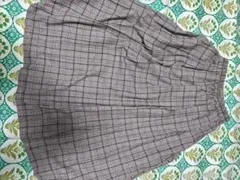 グレー系チェック フレアロングスカート