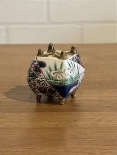 柿右衛門？　色絵　糸巻　香合　茶道具　骨董