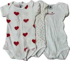 PETIT BATEAU ボディ ベビー肌着 3枚セット 6m 半袖