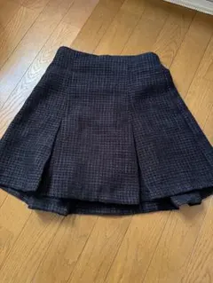 ダークブルー プリーツ入りキュロット