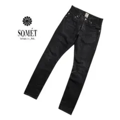 SOMET（ユーズド加工）セルビッチブラックデニム