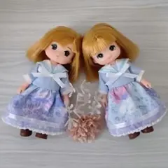 ミキちゃんマキちゃん 水色×白 マリンデザインのドレスワンピース2点セット