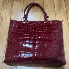 極美品 定40万 JRA 最高峰 大きめ クロコダイル バッグ ワインレッド 