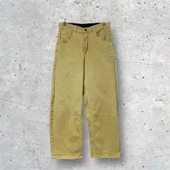 【HUG.U】旬のマスタードイエロー！ストレッチ ストレートデニム/ジーンズ