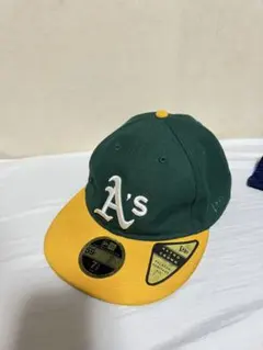 ニューエラ59FIFTY　アスレチックス　キャップ　7 1/2 グリーンイエロー