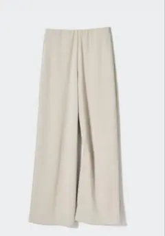 ユニクロ　クレープジャージーストレートパンツ　ベージュ　XL