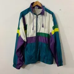 《vintage》ナイロンジャケット マルチカラー 古着